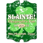 Vintage Personalized Green Clover Slainte Bar and Pub Signs