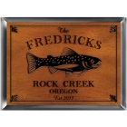 Personalized Trout Wood Cabin Sign
