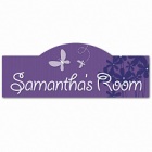 Personalized Blooms and Butterflies Kid's Room Sign