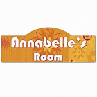 Personalized Orange Blossom Girl's Room Sign