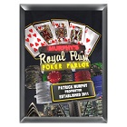 Personalized Marquee Royal Flush Poker Parlor Nighttime Wood Sign
