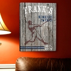 Personalized Baseball Homerun Gallery Wrapped Canvas Print