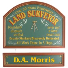 Land Surveyor Personalized Wood Sign