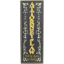 Attorney at Law Vertical Wood Sign