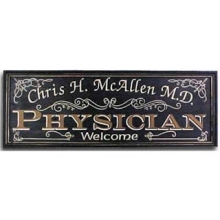 Large Personalized Physician Wood Sign