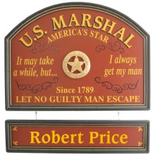 U.S. Marshall Personalized Wood Sign