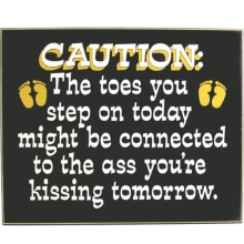 The Toes You Step On Humorous Wood Sign