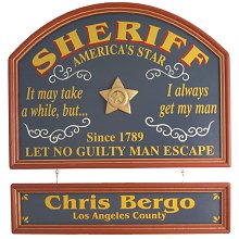 Sheriff Personalized Wood Sign