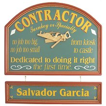 Contractor Personalized Wood Sign