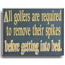 Golfers Must Remove Their Spikes Wood Golf Sign