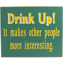 Drink Up Wood Bar Sign