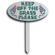 Keep Off the Grass Wood Garden Signs