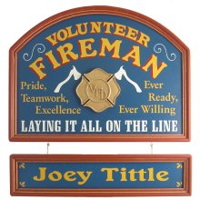 Volunteer Fireman Personalized Wood Sign