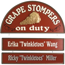 Personalized Grape Stompers Wood Wine Sign
