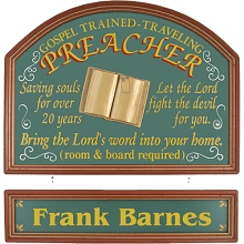 Preacher Personalized Wood Sign