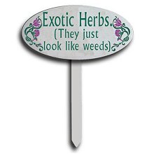 Exotic Herbs... Look Like Weeds Wood Garden Signs