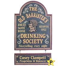 Old Barristers Drinking Society Personalized Wood Sign