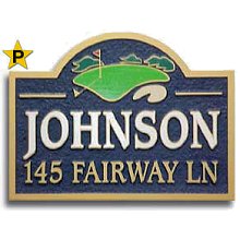 Sandblasted Wood Fairway Golf Address Sign
