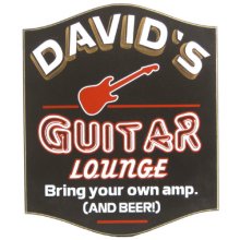Guitar Lounge Custom Wood Sign