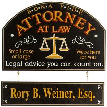 Bona Fide Attorney Personalized Wood Sign