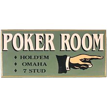 Poker Room Pointing Sign