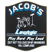 Play Hard Personalized Wood Lounge Sign