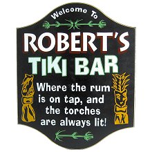 Personalized Tiki Bar Pub Sign