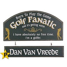 Golf Fanatic Personalized Wood Sign