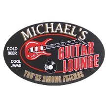 Guitar Lounge Oval Wood Sign