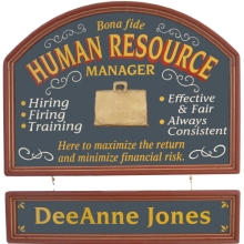 Human Resource Manager Personalized Wood Sign