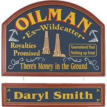 Oilman Personalized Wood Sign