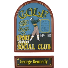 Skinny River Club Personalized Golf Sign