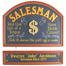 Salesman Personalized Wood Sign
