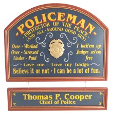 Policeman Personalized Wood Sign