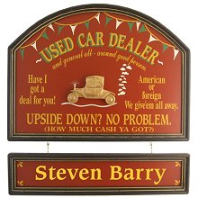 Used Car Dealer Personalized Wood Sign