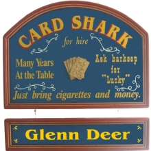 Card Shark Poker Sign with Nameboard