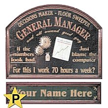 General Manager Personalized Wood Sign