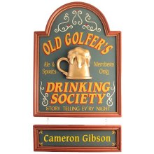 Old Golfer's Drinking Society Golf Sign