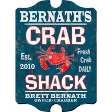 Crab Shack Personalized Vintage Fishing Pub Signs