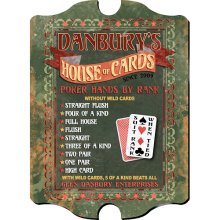 Vintage Personalized House of Cards Poker Pub Sign