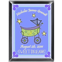 Personalized Baby Carriage Nursery Room Sign - Boy - Boy