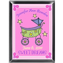 Personalized Baby Carriage Nursery Room Sign - Girl