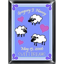 Counting Sheep Personalized Nursery Room Sign - Boy