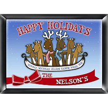 Personalized Reindeer Family Wood Christmas Signs