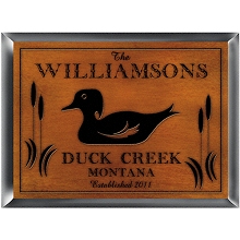 Personalized Duck Wood Cabin Sign