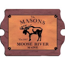 Vintage Moose Wood Cabin Sign