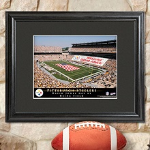 Personalized NFL Football Stadium Print with Wood Frame
