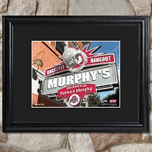 Personalized College Hangout Prints with Wood Frame