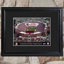 Personalized College Football Stadium Prints with Wood Frame