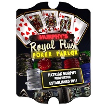 Vintage Personalized Marquee Poker Parlor Nighttime Sign